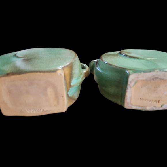 Frankoma Jade Green Sugar And Creamer Set. - Picture 3 of 7